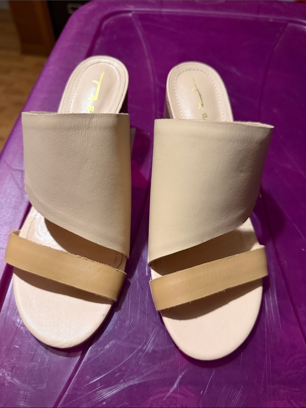 Women’s Beige Slide Mules – Sleek Two-Strap Design